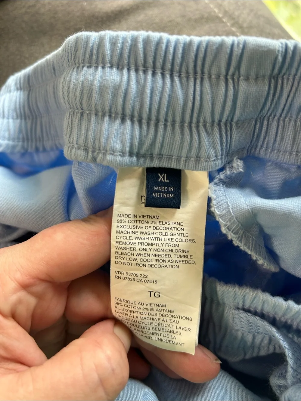 Nautica Men's Pale Blue Elastic Drawstring Shorts